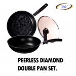 ชุดทำอาหาร กระทะพร้อมมีด Peerless Diamond Double Pan Set Kitchen Prince
