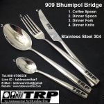 909 Bhumibon Bridge Coffee / Tea Spoon Dinner Spoon Dinner Fork Dinner Knife Handmade Rust-Proof Sta
